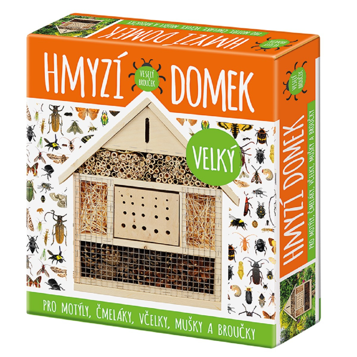 Hmyzí domek velký - domek pro motýly, čmeláky, včely, mušky a brouky - 1 ks